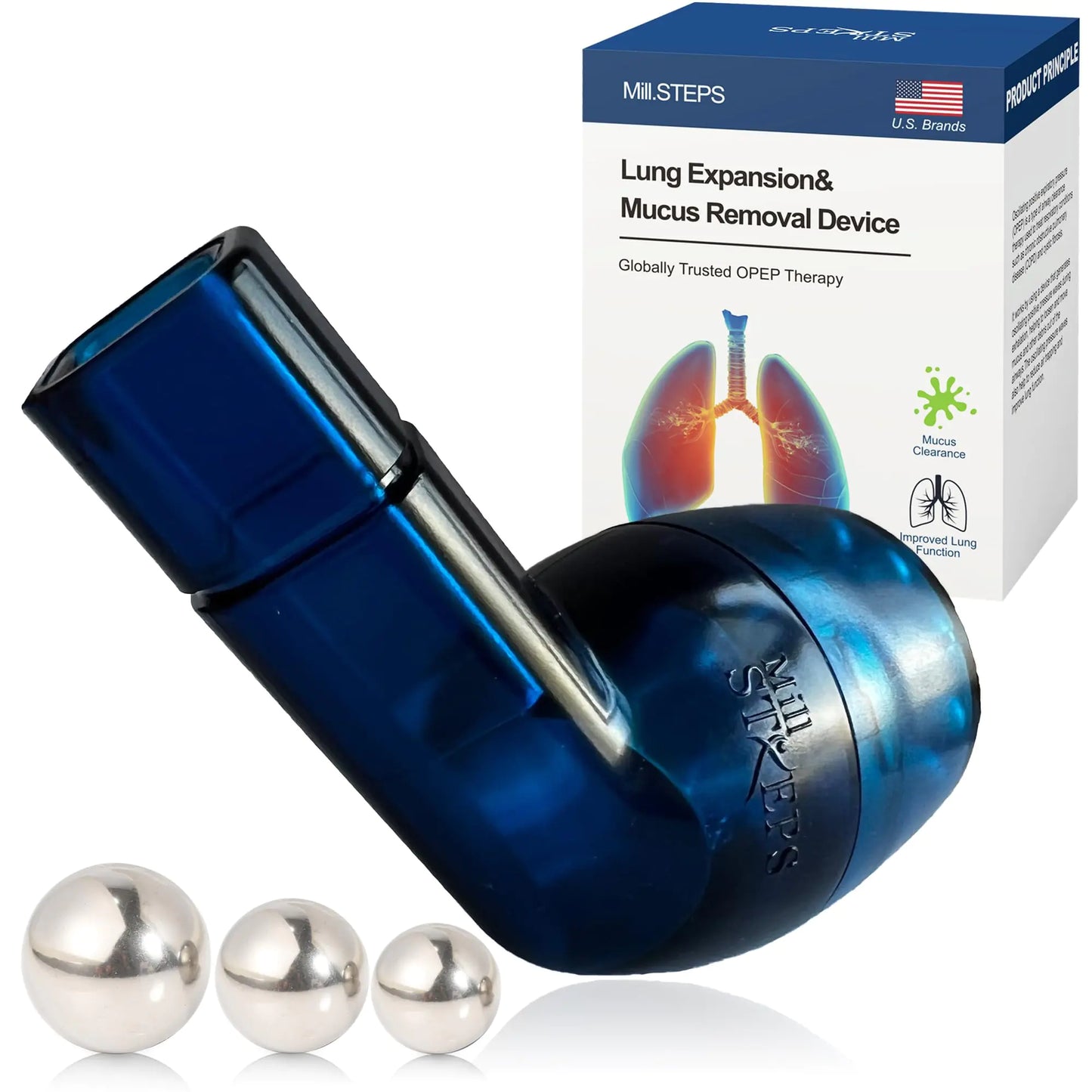 MILLSTEPS Breathing Exercise Device for LungsMucus Clearance and Lung Expansion Device Expiratory Breathing Exerciser